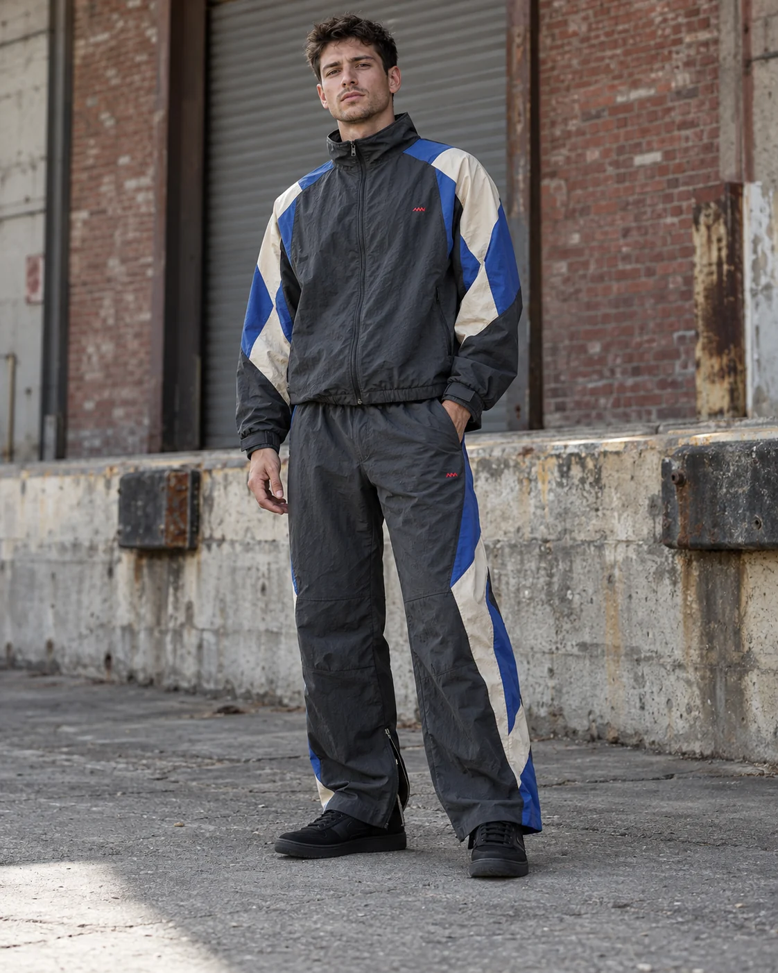 Color-Block Woven Tracksuit — AI-generated custom streetwear concept