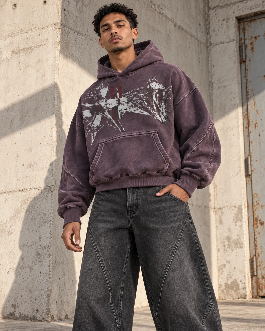 Heavyweight Boxy Hoodie — AI-generated custom streetwear concept
