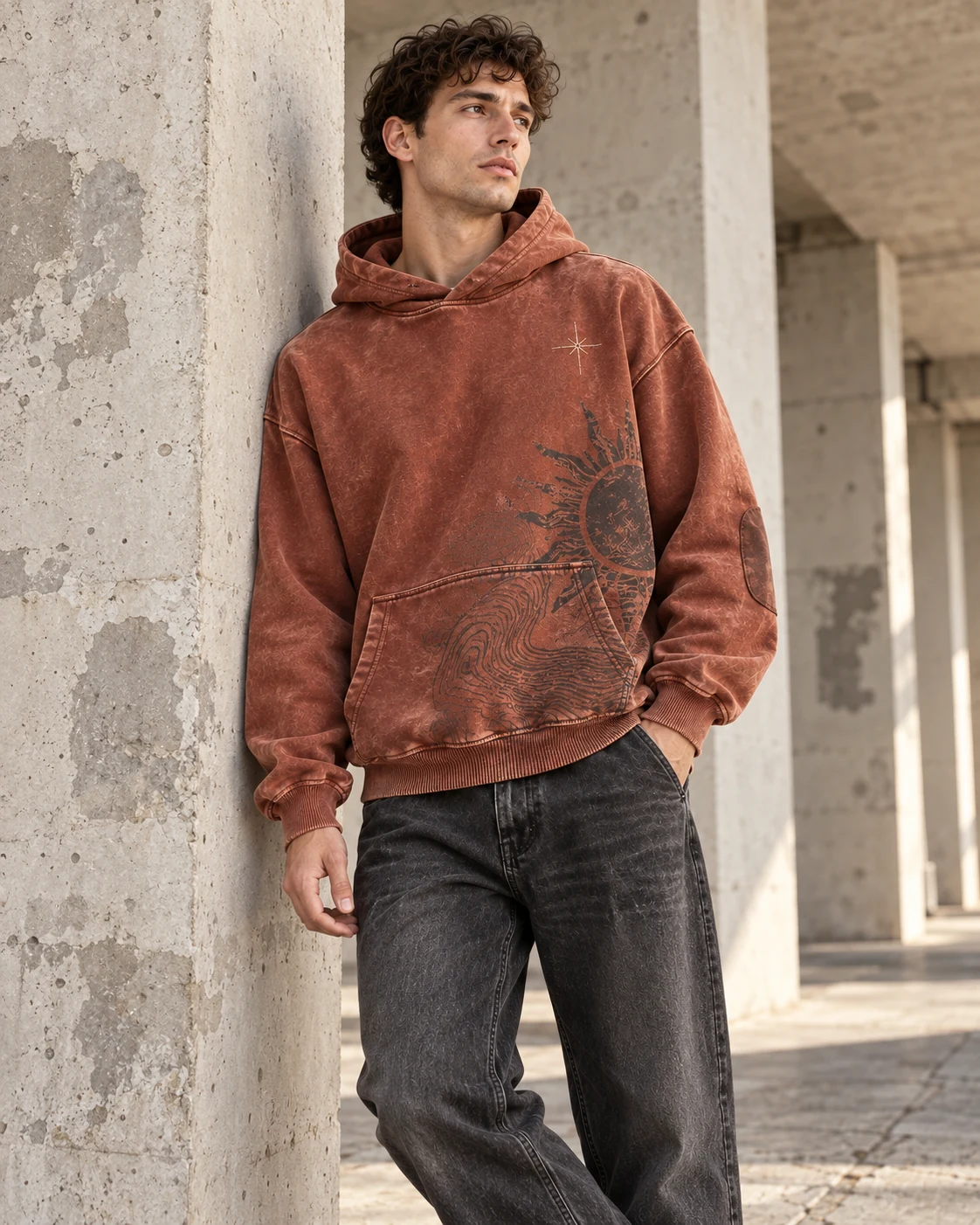 Vintage Wash Hoodie — AI-generated custom streetwear concept