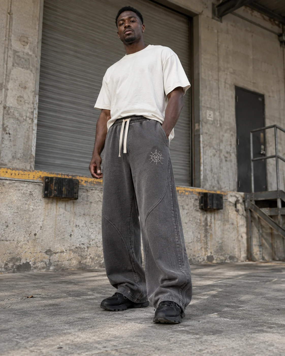 Wide-Leg Sweatpants — AI-generated custom streetwear concept